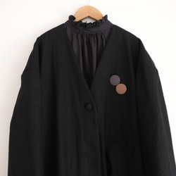 ノーカラーコート　ブラック　フォーマルや普段着に 9枚目の画像