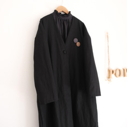 ノーカラーコート　ブラック　フォーマルや普段着に 7枚目の画像