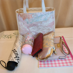 【Creema限定♡母の日】和風桜柄かラフル刺繍シルク着物帯のハンドバッグ 7枚目の画像