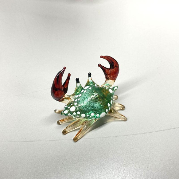 確認用 ガラス細工 ミニチュア カニ