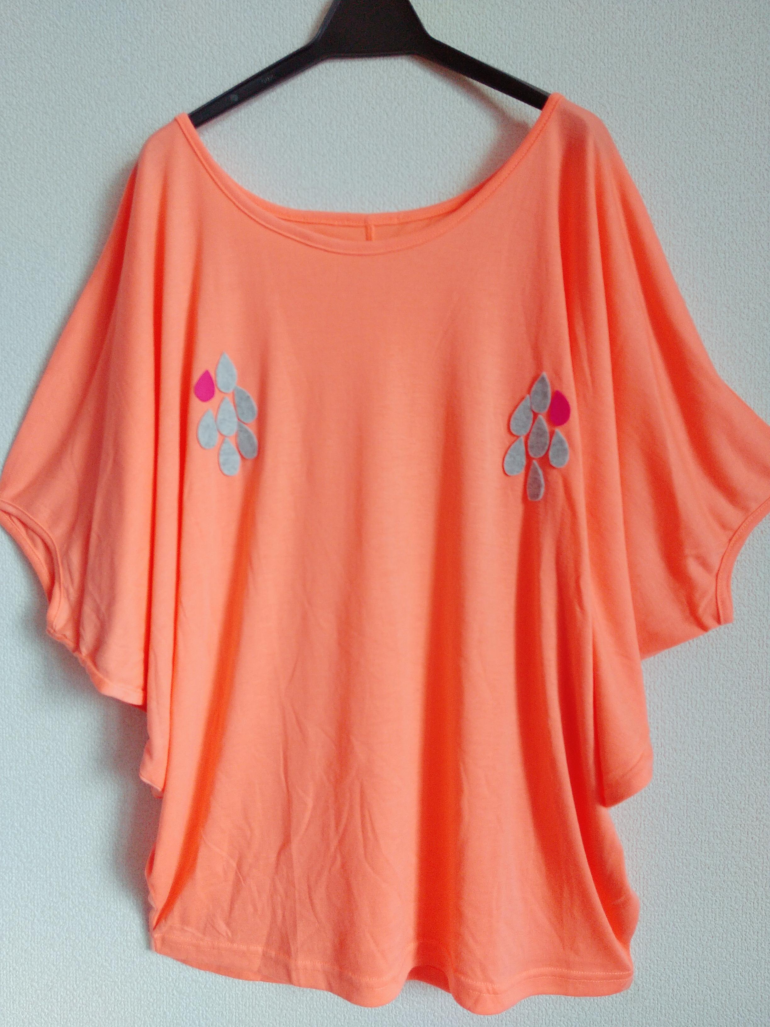 フェルトデザイン☆てろん感ドルマンシャツ☆☆（コーラル）