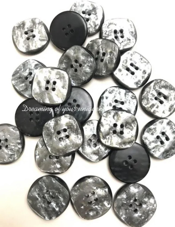 おしゃれ【22mm】【15mm】など 四角⬛︎ボタン シルバーカラー ボタン 