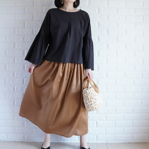 極美品✨ADORE タックスリーブブラウス ブラック 綿100% 日本製 洗える STUDIOUS】タックスリーブクロップドシャツ〈洗える〉（シャツ