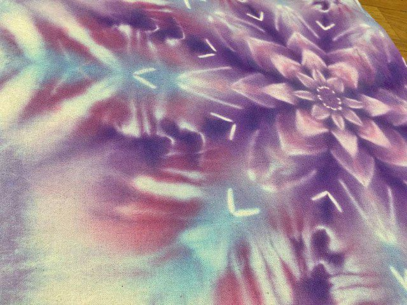 タイダイ染め　長袖ワンピース 　優しいラベンダーに美しいスノーフレイク曼荼羅 HD16-01 4枚目の画像