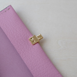 <高級革>フランスレザー使用コンパクト財布（ライトピンク） 11枚目の画像