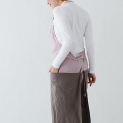 チムニーエプロン　chimney apron / リネン　linen　グレイッシュピンク 4枚目の画像