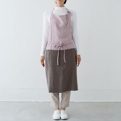 チムニーエプロン　chimney apron / リネン　linen　グレイッシュピンク 2枚目の画像