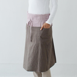 チムニーエプロン　chimney apron / リネン　linen　グレイッシュピンク 6枚目の画像