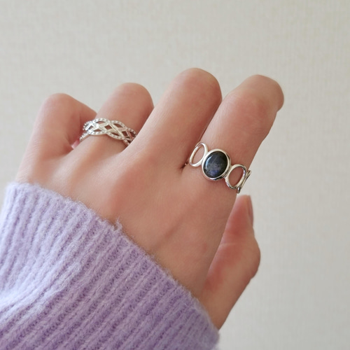 ラブラドライト オーバル 10＊8mm シルバーリング H-182S 指輪