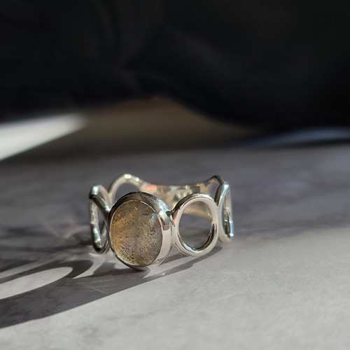 ラブラドライト オーバル 10＊8mm シルバーリング H-182S 指輪