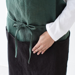 チムニーエプロン　chimney apron / リネン　linen　フォレストグリーン 6枚目の画像