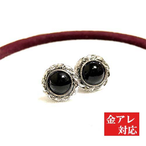 再販）ブラックオニキス大ぶりシンプルメンズピアス/アクセサリー