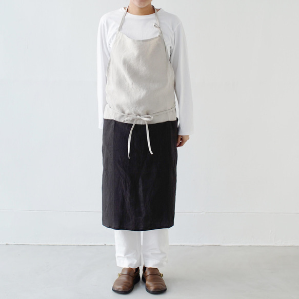 チムニーエプロン　chimney apron / リネン　linen　ナチュラル 2枚目の画像