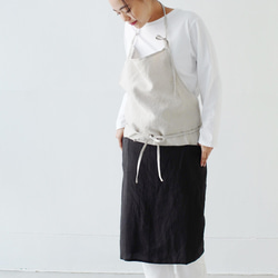 チムニーエプロン　chimney apron / リネン　linen　ナチュラル 1枚目の画像