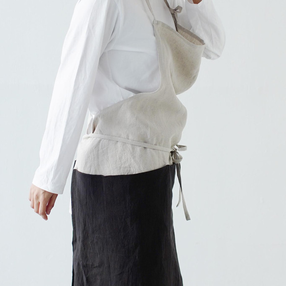 チムニーエプロン　chimney apron / リネン　linen　ナチュラル 4枚目の画像