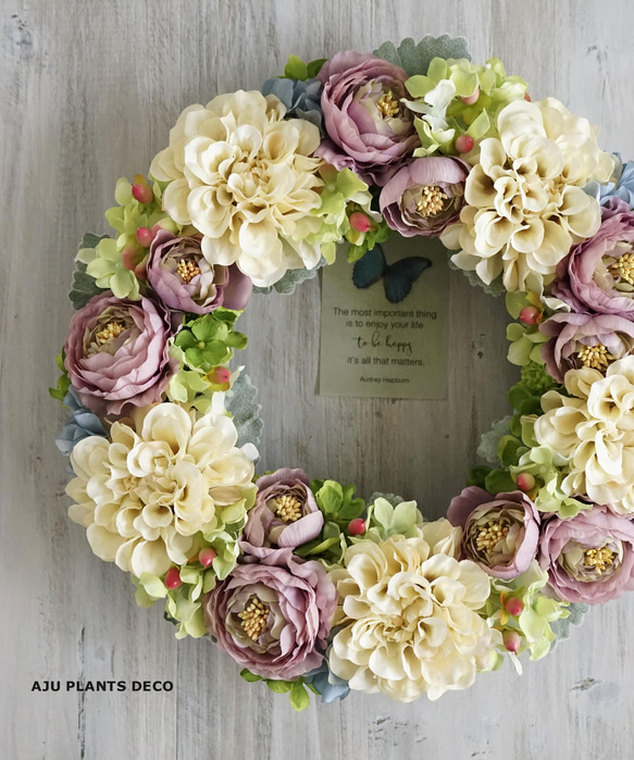 Wreath ~SPRING 2~  32cm（造花） 4枚目の画像