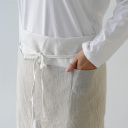 チムニーエプロン　chimney apron / リネン　linen　ホワイト 6枚目の画像