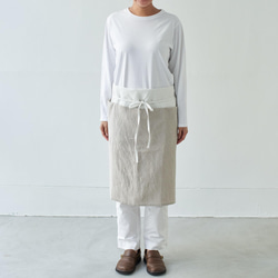 チムニーエプロン　chimney apron / リネン　linen　ホワイト 4枚目の画像