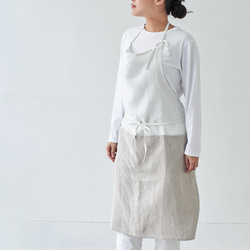 チムニーエプロン　chimney apron / リネン　linen　ホワイト 1枚目の画像