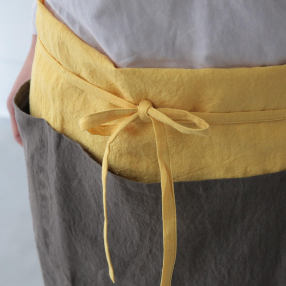 チムニーエプロン　chimney apron / リネン　linen　イエロー 3枚目の画像