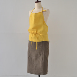 チムニーエプロン　chimney apron / リネン　linen　イエロー 2枚目の画像