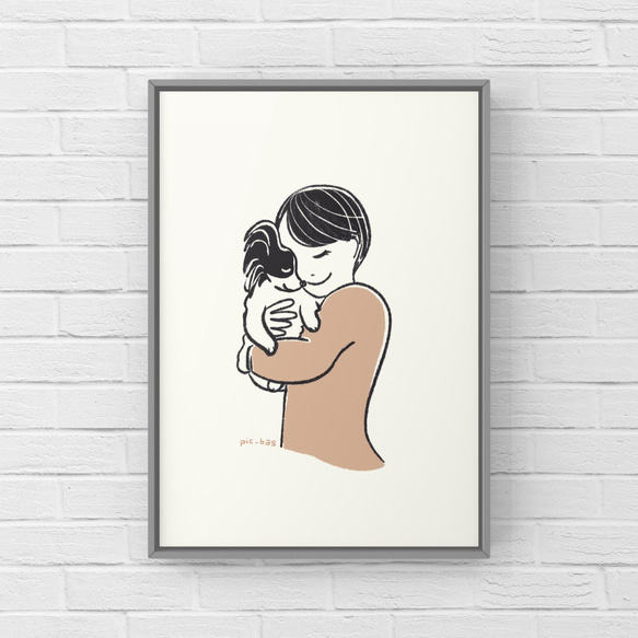 パピヨン【誕生日】A4ポスター　犬　ペット　イラスト　うちの子 3枚目の画像