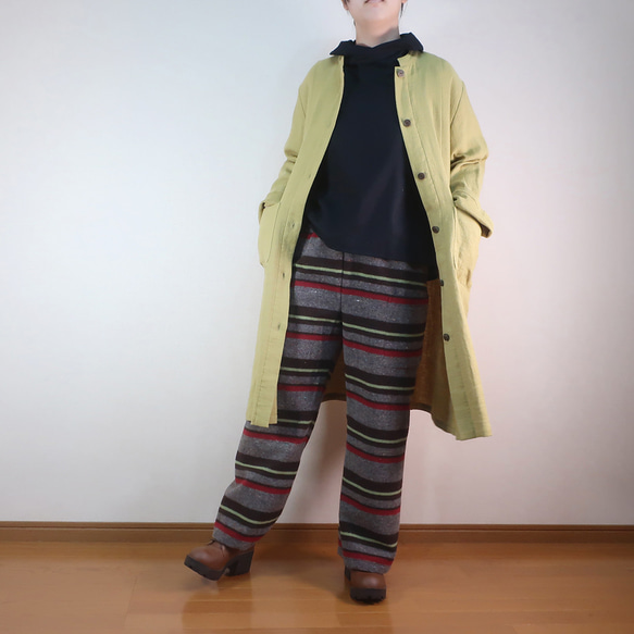 季節の変わり目に重宝する ダブルガーゼ ロングコートワンピース