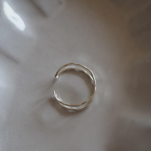 silver925】 フリーサイズの2連リング【sv925】【スターリング