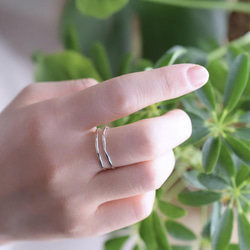 silver925】 フリーサイズの2連リング【sv925】【スターリング