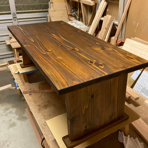 特注品 キッチンの二段棚 4本脚 棚・シェルフ・ラック kanaiwoodworks