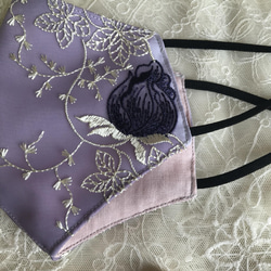 【新作】蕾◆つぼみ◆デザインが新鮮な刺繍レースマスク✴︎花粉対策✴︎3サイズ 6枚目の画像