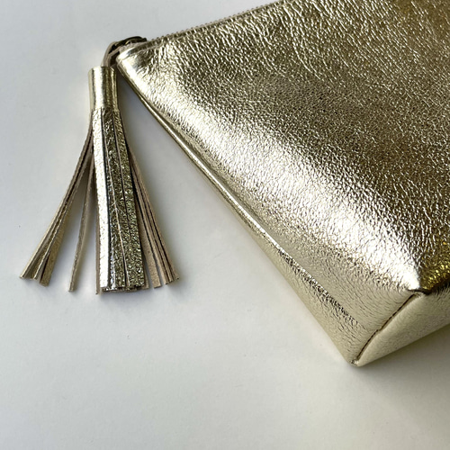 ピッグスキンのレザーポーチ ゴールド ポーチ nasturtium 通販