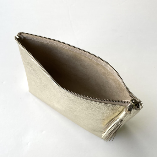 ピッグスキンのレザーポーチ ゴールド ポーチ nasturtium 通販