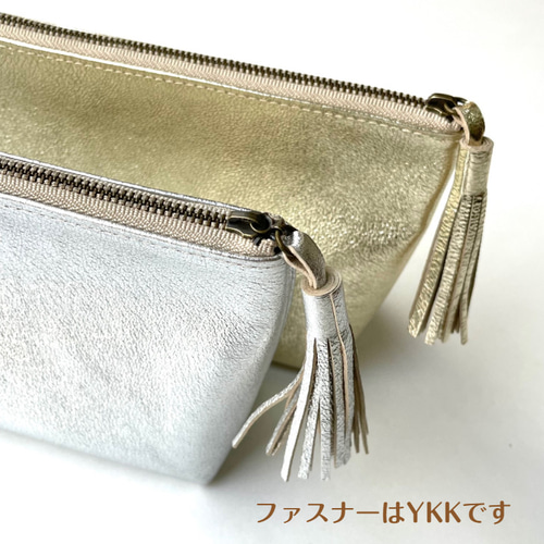 ピッグスキンのレザーポーチ ゴールド ポーチ nasturtium 通販