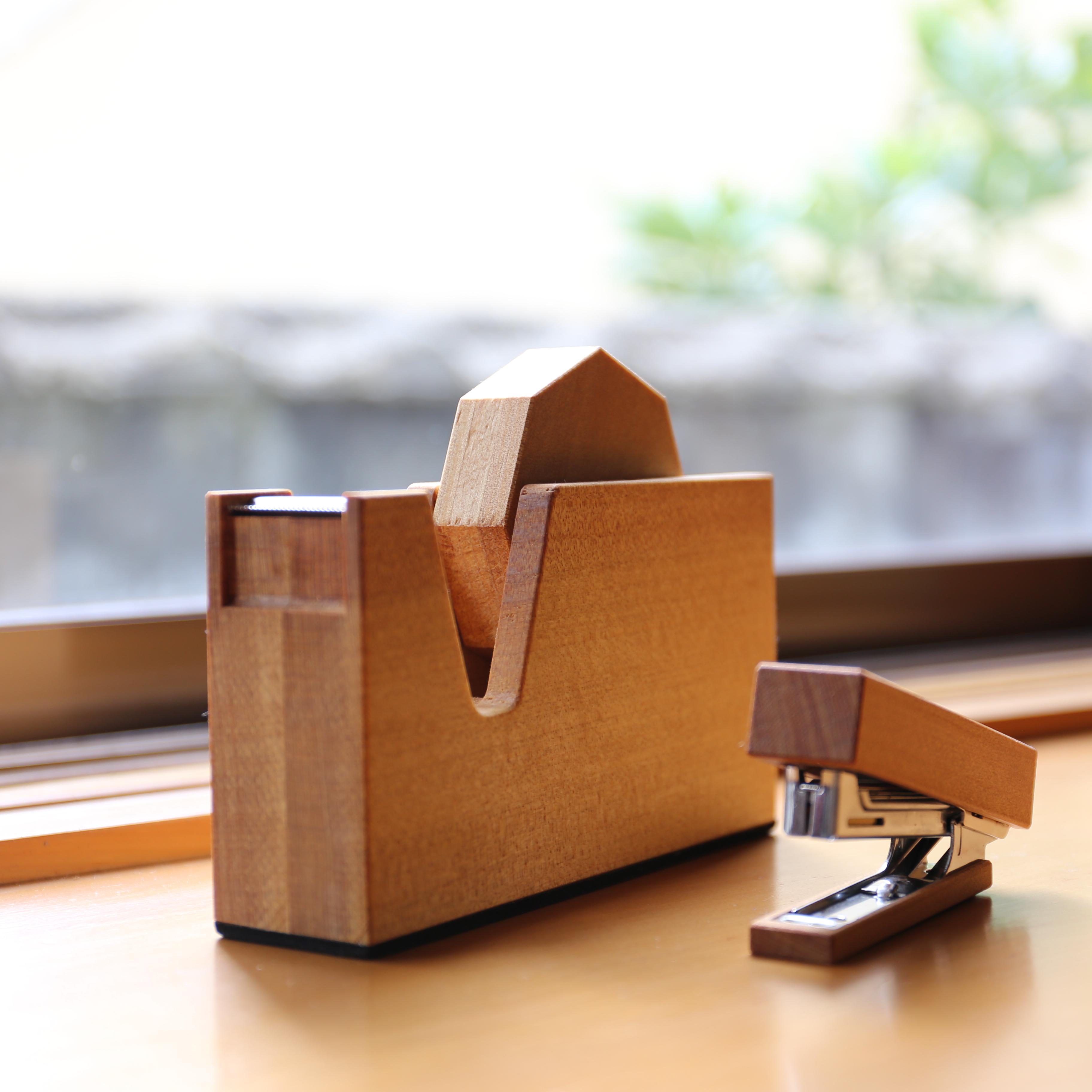 「Creema」限定 テープカッター＆ホチキス　アガチス材