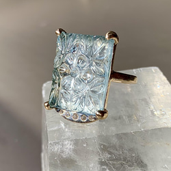 訳あり クリスタルファンシーカービング フラワーカービング 水晶モス