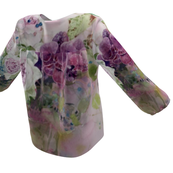 [定做] 水彩花卉襯衫破舊別緻粉色 1 襯衫和襪子套裝 第5張的照片