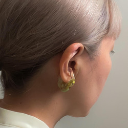 2way earcuff【green×gold chain】 7枚目の画像