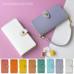 倉敷帆布のスマホポーチ 2WAYストラップ付「ボーダー柄 ポケット付き