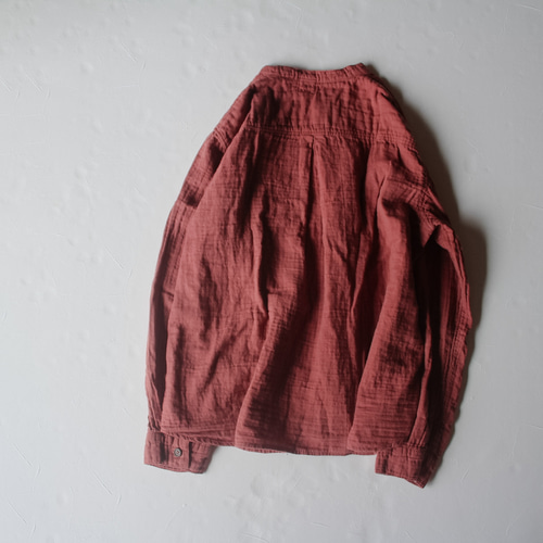 草木染め gauze shirt / 小豆色 インド茜染めダブルガーゼシャツ