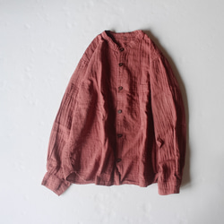草木染め gauze shirt / 小豆色 インド茜染めダブルガーゼシャツ