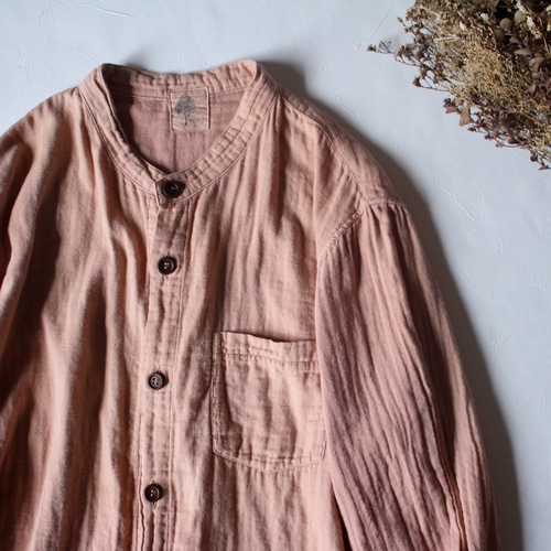 草木染め gauze shirt 桜鼠色 ダブルガーゼシャツ シャツ ISTIST 