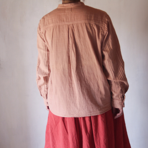 草木染め gauze shirt 桜鼠色 ダブルガーゼシャツ シャツ ISTIST 