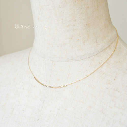 テン ネックレス パイプビーズ No.nb-3rp○*K18パイプビーズネックレス○*18金無垢 イエローゴールド