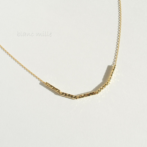 No.nb-5dcp○*K18キラキラパイプビーズ ネックレス○*18金無垢