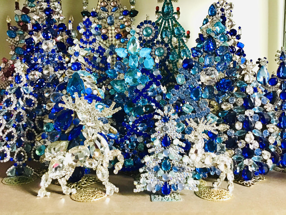チェコガラス　ビンテージ　クリスマスツリー　ヴィンテージ　チェコ　ラインストーン 6枚目の画像