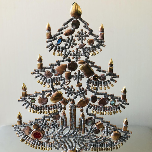 ◇チェコヴィンテージガラス◇ クリスマスツリー□キャンドル ◇チェコヴィンテージガラス◇ クリスマスツリー□キャンドル