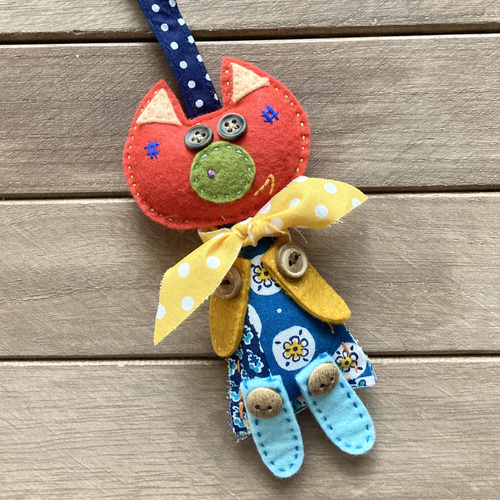 フェルトマスコットキーホルダー 動物マスコットキーホルダー チャーム