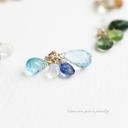 ＊訳あり＊14kgf skybluetopaz × 3stones necklace 11枚目の画像