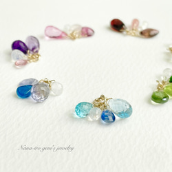 ＊訳あり＊14kgf skybluetopaz × 3stones necklace 14枚目の画像